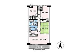 ローレルコート桜井南　中古マンション 3LDKの間取り