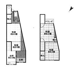 阪神本線 千船駅 徒歩4分 3DKの間取り