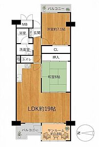 間取り:900万、2LDK、専有面積約75.83平米の物件です♪ 間取り:900万、2LDK、専有面積約75.83平米の物件です♪