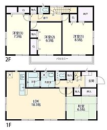 JR相模線 番田駅 徒歩18分 4LDKの間取り
