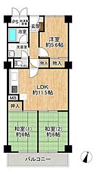 ルネ千里丘1号棟 3LDKの間取図画像