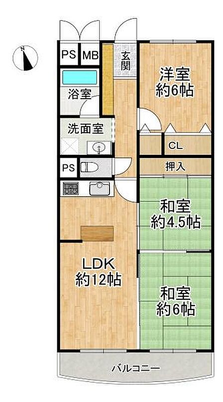 3LDK 間取り