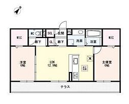 シルトクレーテA 2LDKの間取図画像