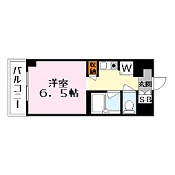 萱野ビル 1Kの間取図画像