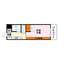 コーポ吉井 1Kの間取図画像