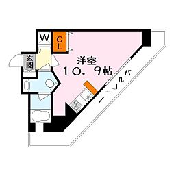ヴォールレーベン ワンルームの間取図画像