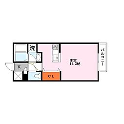 ベアグラス ワンルームの間取図画像