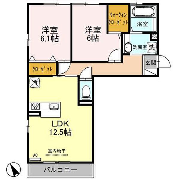 PRATO VERDE ｜滋賀県守山市阿村町(賃貸アパート2LDK・3階・60.43㎡)の写真 その2