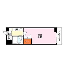 カーサ・ソラッツオ壱番館 4階1Kの間取り