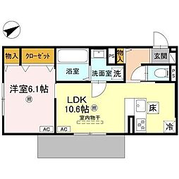 D-ROOM守山3丁目 1階1LDKの間取り