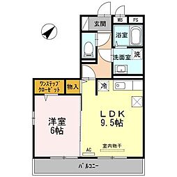 サンセッテ21 1階1LDKの間取り
