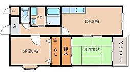 エクシードSS 3階2DKの間取り
