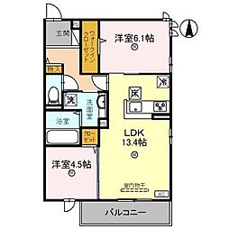 Palais Poire 1階2LDKの間取り