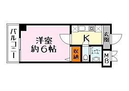 プレアデス 1Kの間取図画像