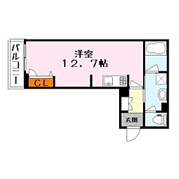 シャーメゾンSUBLIME ワンルームの間取図画像