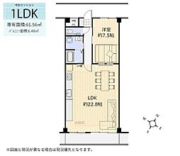 リーベスト立川 1LDKの間取図画像
