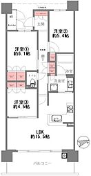 阿波座ライズタワーズマーク20 3LDKの間取図画像