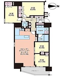 リバーガーデン四天王寺 4LDKの間取図画像