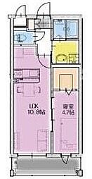 （仮）潮見町マンション 402 4階1LDKの間取り