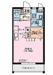 Lutoriine(ルトリーネ） 1階ワンルームの間取り