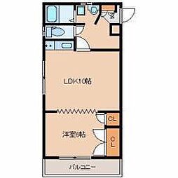 ファーストライフ松橋 4階1LDKの間取り