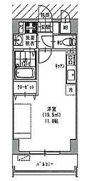 BLU　MARE 8階ワンルームの間取り