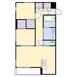 アルテマイスターレオ 1階2LDKの間取り