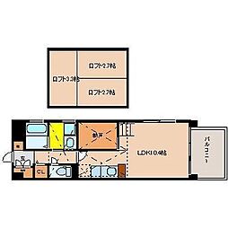 JR日豊本線 宮崎駅 徒歩25分の賃貸マンション 8階ワンルームの間取り