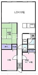 サザンコンフォート 2階3LDKの間取り