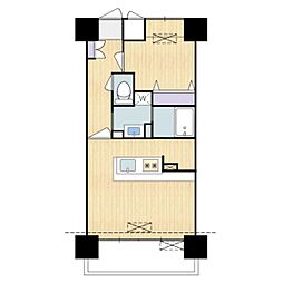 宮崎ミッドタウンサウスタワー 2階1LDKの間取り
