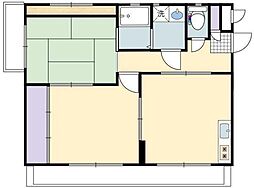 シアトルヤーノ 3階2DKの間取り