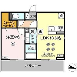D-resena大橋1 1階1LDKの間取り