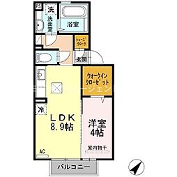 ガーデンフラッツ丸山 1階1LDKの間取り