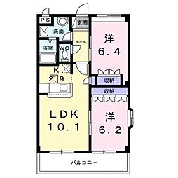エミールシャラン 2LDKの間取図画像