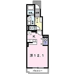 フランブリーズ 1Kの間取図画像