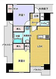 パワーステージ中村 2LDKの間取図画像