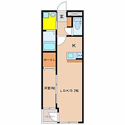 アーベイン堀川 1LDKの間取図画像