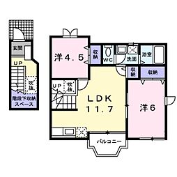 ヴェルドミールB 2LDKの間取図画像