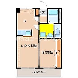 FIRSTLIFE江平 1LDKの間取図画像