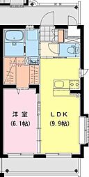 アルカディア恒久 1LDKの間取図画像
