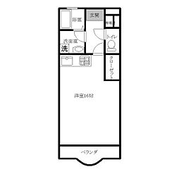キタ月見2 ワンルームの間取図画像