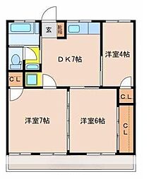 丸伊ビル 3DKの間取図画像