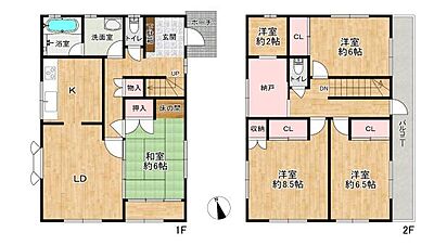 間取り:敷地52坪以上!庭付き♪ 間取り:敷地52坪以上!庭付き♪
