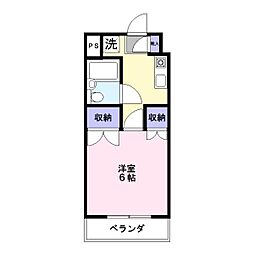 マルショウハイツ 3階1Kの間取り