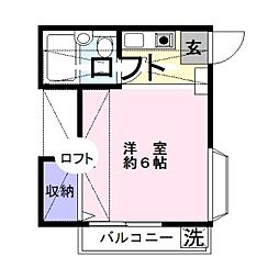 リバーサイド別所沼 ワンルームの間取図画像
