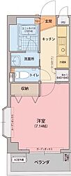 DJ研究学園 1Kの間取図画像