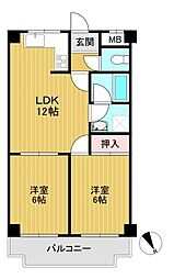 メゾン・ナチュール長岡京 2LDKの間取図画像