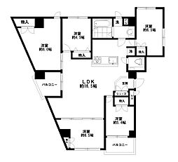 サポーレ立花 3階5LDKの間取り