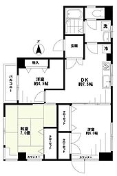 アリーナタワー新大橋 3DKの間取図画像