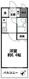 プラネット市ヶ谷 1Kの間取図画像